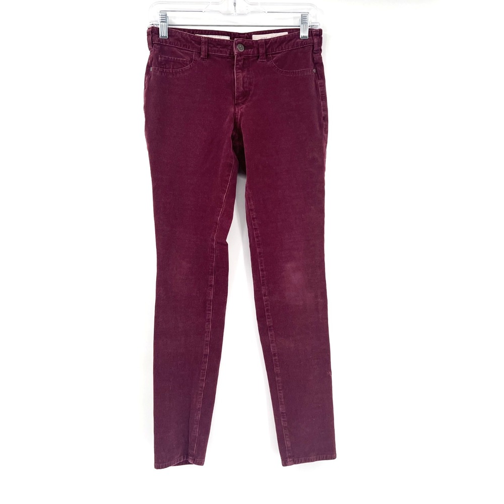 PILCRO AND THE LETTERPRESS Womens 27 Maroon Serif Corduroy Low-Rise Skinny Pants